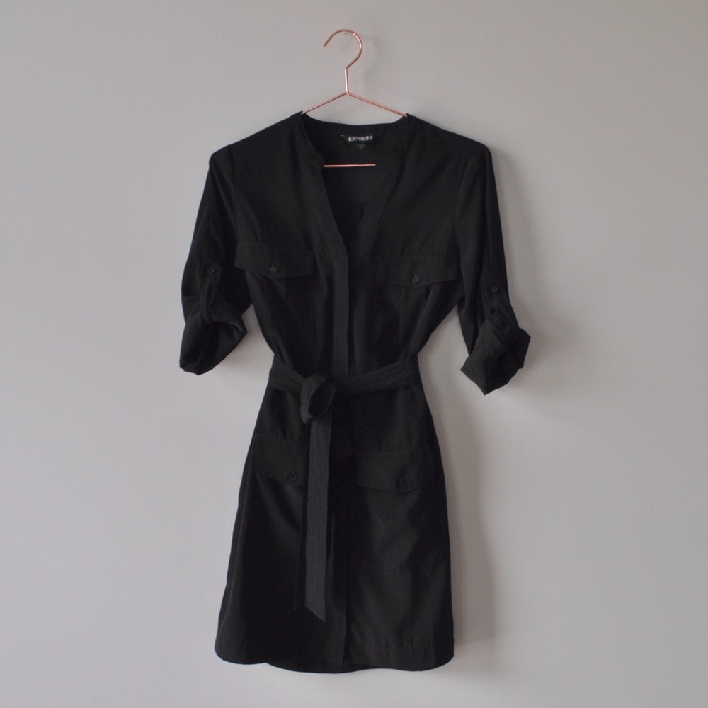 Express Military Style Shirt Dress